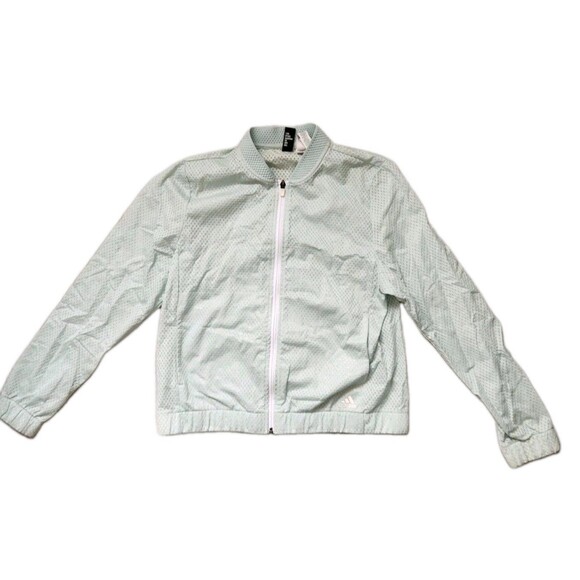 adidas Jackets & Blazers - Adidas Lightweight Bomber Jacket Full Zip Collared Mint Green Pockets Sz M GUC